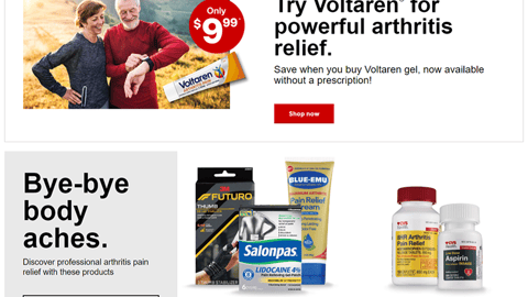 CVS Arthritis Relief Display Ads
